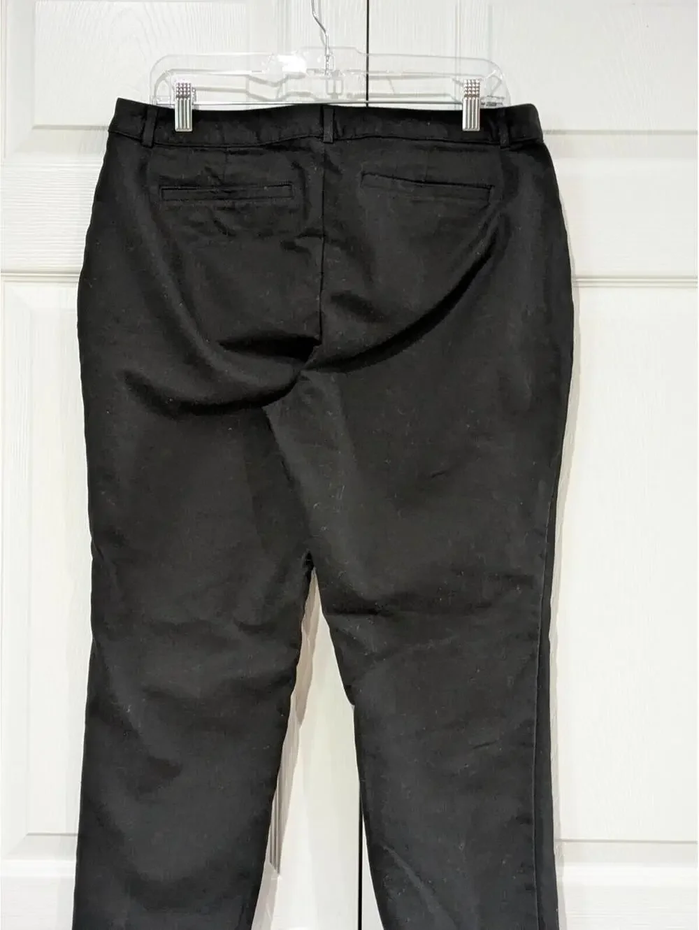 Michael Kors Women's Chino Pants Gold Zipper Pockets Black Size 12, Cotton Blend